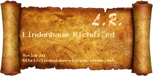 Lindenbaum Richárd névjegykártya